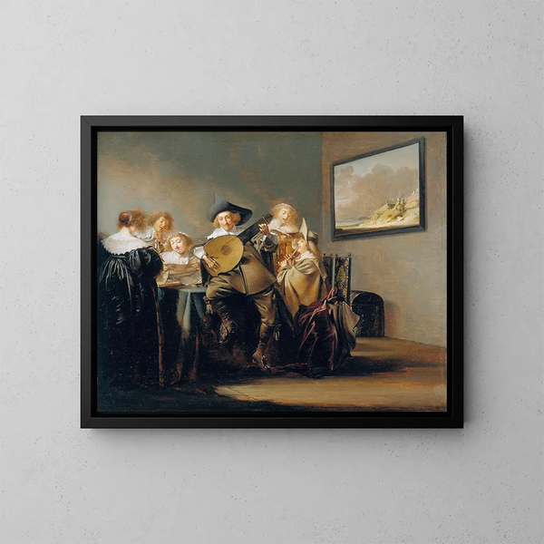 Compagnie des musiciens - Pieter Codde — kehystetty taideteos seinällä