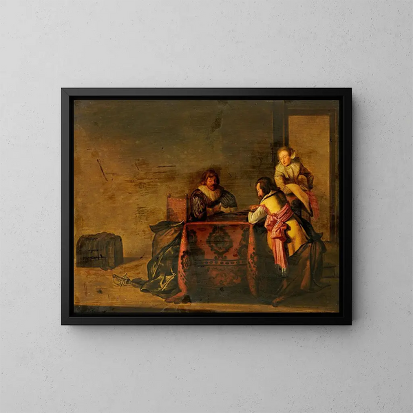 Joueur de tric trac - Pieter Codde — kehystetty taideteos seinällä