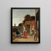 Un homme fumant et une femme buvant dans une cour - Pieter de Hooch — kehystetty taideteos seinällä