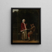 Nainen ja kaksi miestä pergolassa - Pieter de Hooch — kehystetty taideteos seinällä