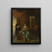 Sisätilanteesta, jossa nainen soittaa lutua ja mies soittaa viulua - Pieter de Hooch — kehystetty taideteos seinällä