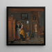 Sisämaalaus naisista pyykkikaapin vieressä - Pieter De Hooch — kehystetty taideteos seinällä