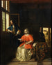 Intérieur avec une jeune femme lisant une lettre - Pieter de Hooch — näkymä teoksesta