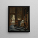 Mies antaa kirjeen naiselle talon sisäänkäynnissä - Pieter de Hooch — kehystetty taideteos seinällä