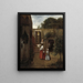 Nainen ja lapsi sisäpihalla - Pieter de Hooch — kehystetty taideteos seinällä
