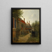 Femme avec un panier de haricots dans un potager - Pieter de Hooch — kehystetty taideteos seinällä