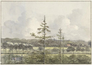 Pieter Ernst Hendrik Praetorius - Vergezicht van weilanden met boerderijen.webp