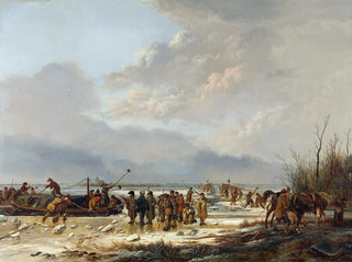 Huutaa jäänmurtajasta Karnemelkslootissa Naardessa, tammikuu 1814 - Pieter Gerardus van Os — näkymä teoksesta