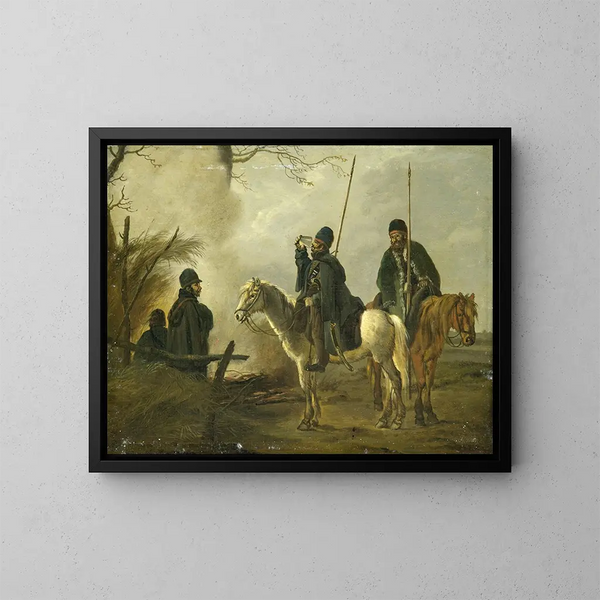 Poste cosaque en 1813 - Pieter Gerardus van Os — kehystetty taideteos seinällä