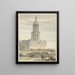 Vue du palais de Frédéric V, électeur palatin, et de l'église Saint-Cunerak de Rhenen - Pieter Jansz. Saenredam — kehystetty taideteos seinällä