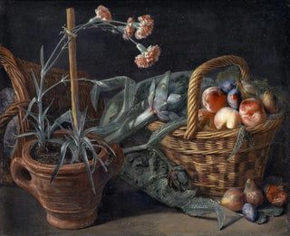 Pieter Snyers - Fruit Basket And Pinks.webp