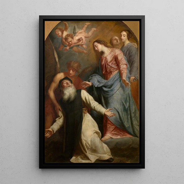 Marie ilmestyy Saint Guillaume d'Aquitaineen luona - Pieter Thijs — kehystetty taideteos seinällä