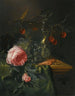 Nature morte avec une branche de cerisier sur un Römer conique à moitié plein de raisins rouges et verts - Pieter de Ring — näkymä teoksesta
