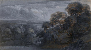 Pieter de With - A Wooded Landscape after Sunset.webp
