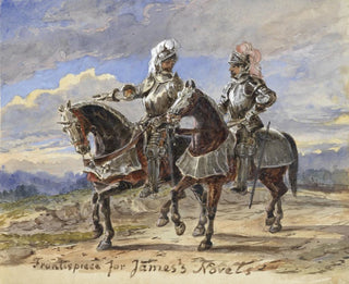 Pieter van Loon - Twee ridders te paard in een landschap.webp