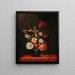 Roses, tulipes et iris dans un vase en verre - Pieter van de Venne — kehystetty taideteos seinällä
