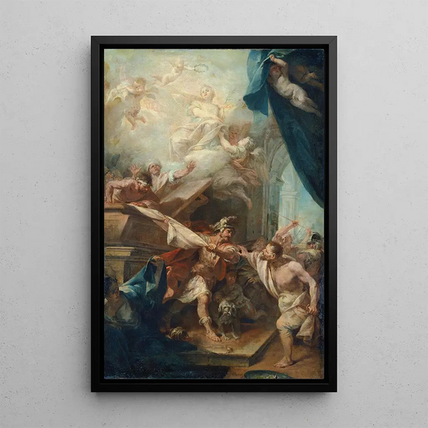 Marttyyrin ilmestys - Pietro Antonio Magatti — kehystetty taideteos seinällä