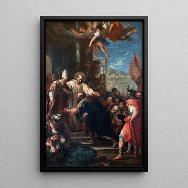 Anacletuksen skisman lopettaminen - Pietro Antonio de Pietri — kehystetty taideteos seinällä