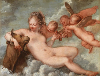 Venus seurassa Vaaka ja Härkä - Pietro Liberi — näkymä teoksesta
