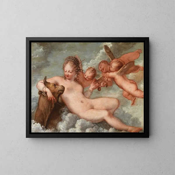 Venus seurassa Vaaka ja Härkä - Pietro Liberi — kehystetty taideteos seinällä