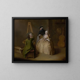 Le peintre dans son atelier - Pietro Longhi — kehystetty taideteos seinällä