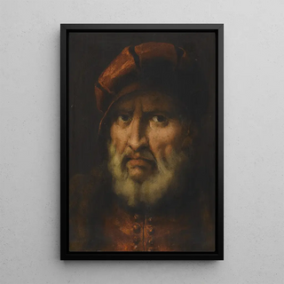 Pietro della Vecchia - Head Of A Bearded Man Wearing A Red Cap And Red Shirt.webp