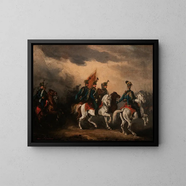 Hussards bleus - Piotr Michałowski — kehystetty taideteos seinällä