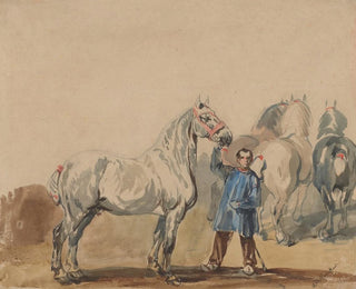 Piotr Michaowski - Stableman and horses.webp