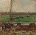 Polder avec une barge de fret amarrée près d'Amsterdam II - Piet Mondrian — näkymä teoksesta