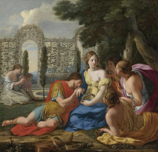 Polyphile et Polia accompagnés de nymphes sur l'île de Cythère - Eustache Le Sueur
