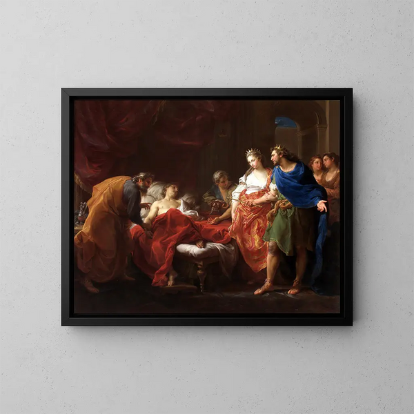 Antiochus ja Stratonice - Pompeo Batoni — kehystetty taideteos seinällä