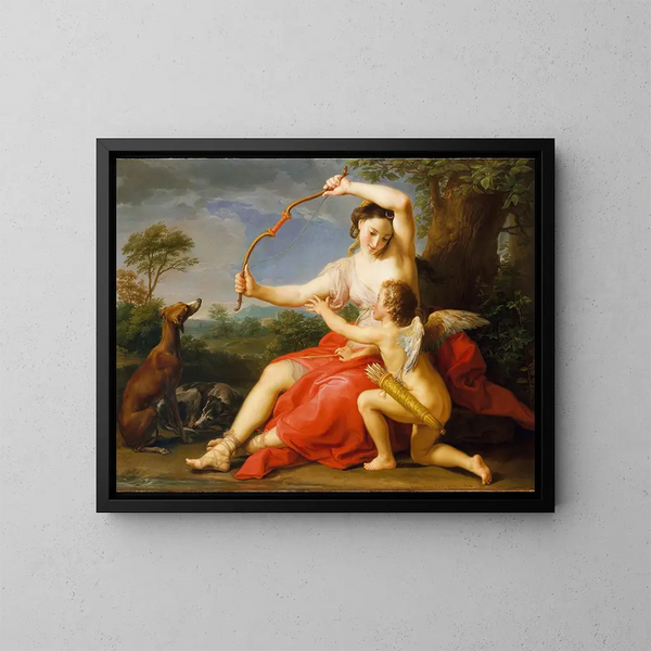 Diane ja Cupidon - Pompeo Batoni — kehystetty taideteos seinällä