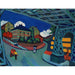 Maalauksen jäljennös Rautatieasema sillasta Löbtauer-kadulla Dresdenissä - Ernst Ludwig Kirchner