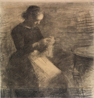 Portrait d'Ida Hammershi avec ouvrages à aiguille - Vilhelm Hammershi