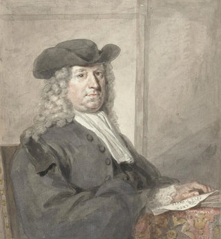 Portrait d’un homme avec un chapeau et une perruque grise tourné vers la droite, possiblement entre 1720 et 1792 - Aert Schouman