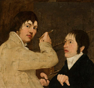 Portrait d'un peintre avec un jeune homme - Jan Antoni Blank