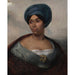 Maalauksen jäljennös Portrait d'une femme au turban bleu - Eugène Delacroix