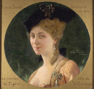 Portrait de Cécile Sorel 1873-1966, sociétaire de la Comédie-Française dans le rôle de la comtesse du Mariage de Figaro - Louis Édouard Fournier