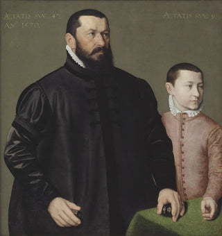 Portrait du joaillier de Nuremberg Hans Lencker 1523-1585 et de son fils de 9 ans Elisius le Jeune - Nicolas Neufchâtel