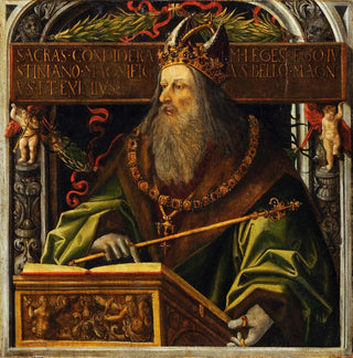 Portrait idéalisé de l'empereur Justinien - Cercle d'Ambrosius Holbein