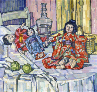 Poupées japonaises avec des pommes - Eugenie Bandell