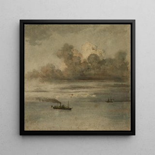 Prilidiano Pueyrredn - Paisaje con barcos.webp