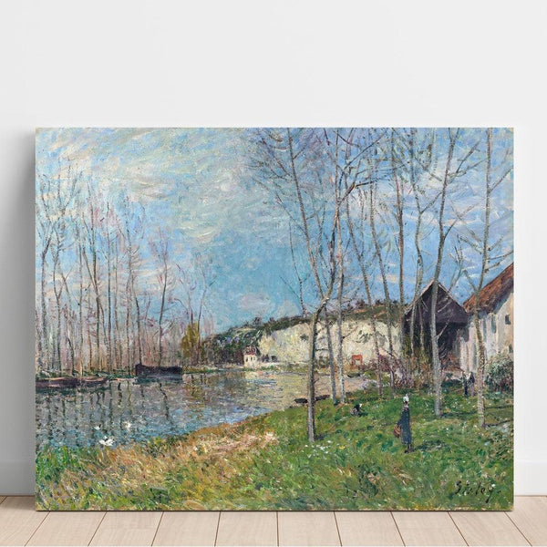 Maalauksen jäljennös Kevät Loingin rannalla - Alfred Sisley