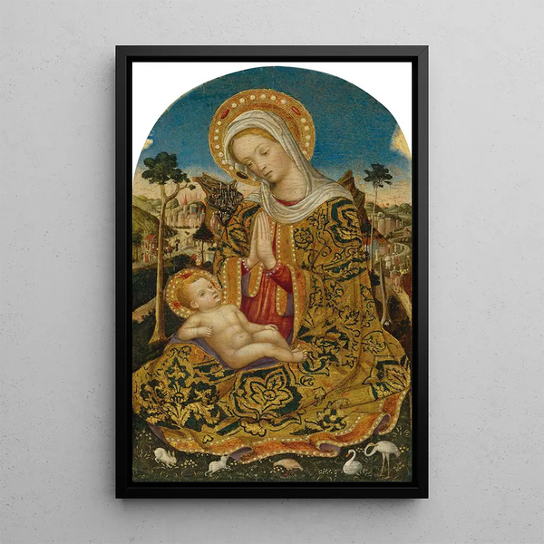 Neitsyt ja Lapsi - Quirizio di Giovanni da Murano — kehystetty taideteos seinällä