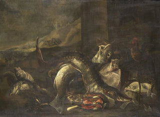 Still life with fish - R. van Burgh — näkymä teoksesta