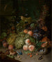 Nature morte aux fruits avec lucane cerf-volant et nid - Rachel Ruysch — näkymä teoksesta