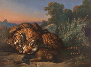 Tigres en lutte - Raden Saleh — näkymä teoksesta