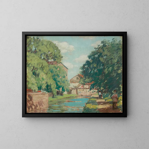 Sentier de halage au bord du canal à New Hope - Rae Sloan Bredin — kehystetty taideteos seinällä