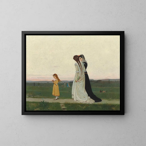 La promenade du soir, environs de Florence - Raffaello Sorbi — kehystetty taideteos seinällä