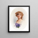 Portrait d'une dame aux violettes - Raimund Ritter von Wichera — kehystetty taideteos seinällä